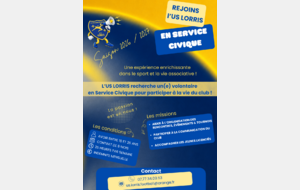 ⚽ L'US LORRIS recherche son/sa volontaire en Service Civique !